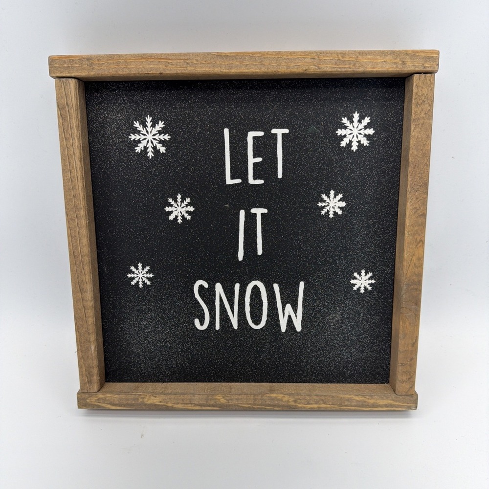 Let It Snow Wood Framed Sign